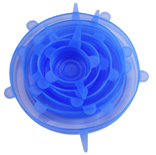 Silikonowe pokrywki rozciągliwe do naczyń, zestaw 6 sztuk Blue6pc