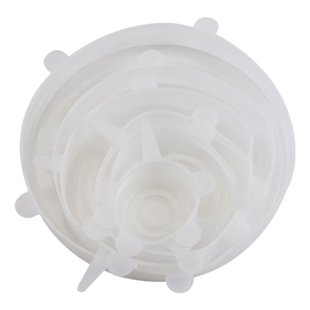 Silikonowe pokrywki rozciągliwe do naczyń, zestaw 6 sztuk White6pc