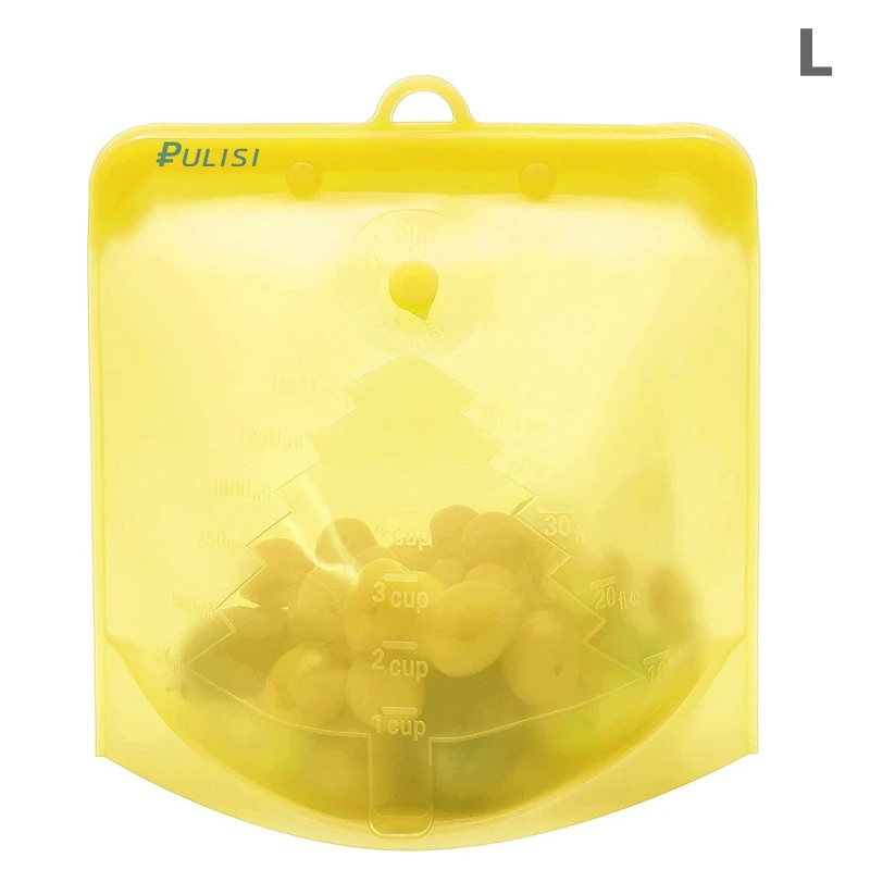 Silikonowe torby do przechowywania żywności 500/1000/1500 ml, komplet Khaki