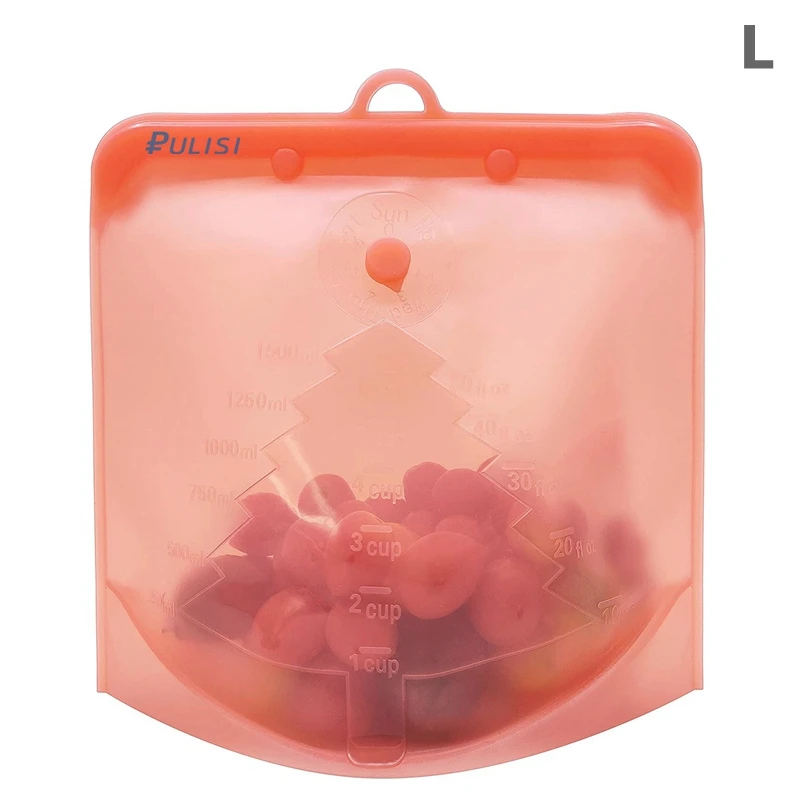 Silikonowe torby do przechowywania żywności 500/1000/1500 ml, komplet śliwka