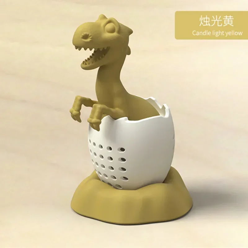 Silikonowy zaparzacz do herbaty Dinozaur – filtr do kubka żółty