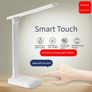 Składana lampa biurkowa LED dotykowa USB do nauki i czytania Biały