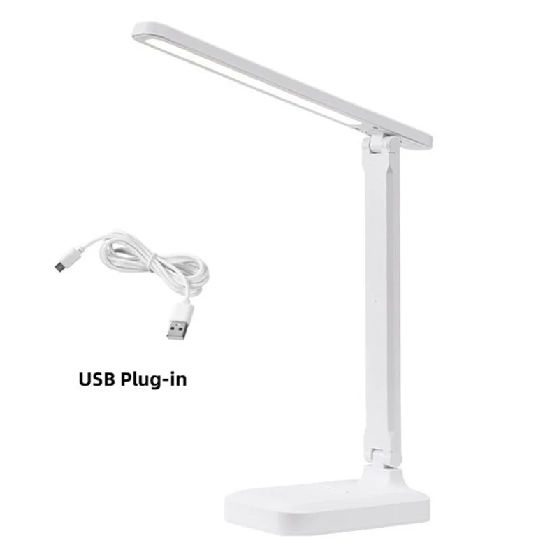Składana lampka biurkowa LED 3 barwy z ładowaniem USB do nauki Beżowy