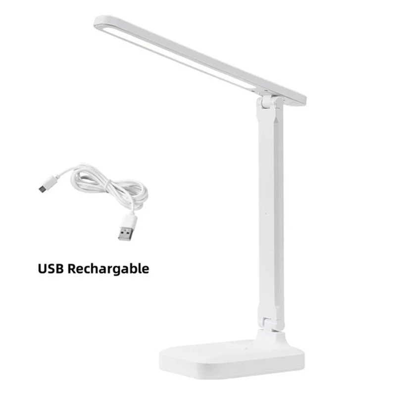 Składana lampka biurkowa LED 3 barwy z ładowaniem USB do nauki Czarny