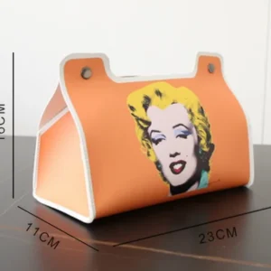 Skórzane pudełko na chusteczki — elegancki organizer na biurko i do salonu Fioletowy/фиолетовый