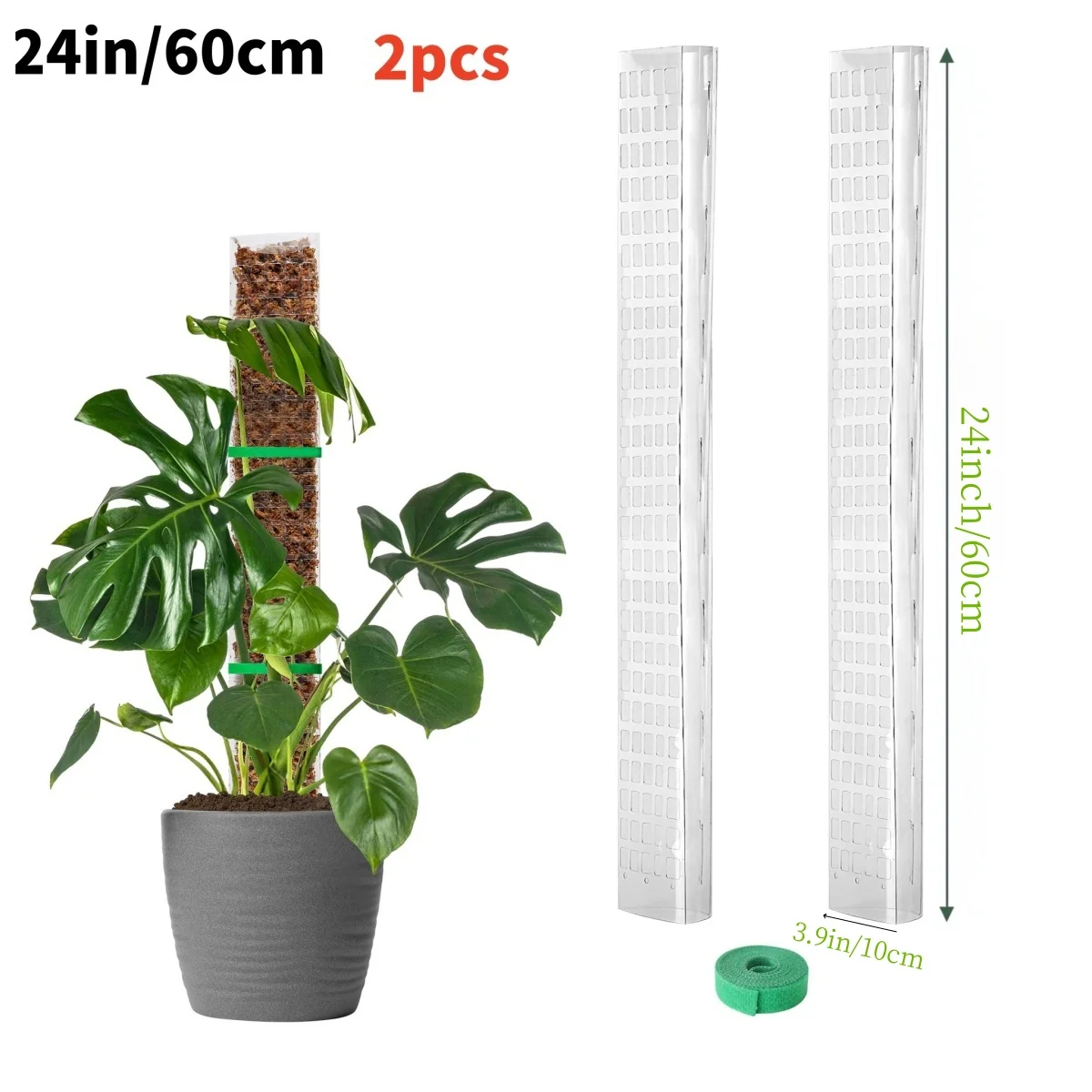 Słupek z mchu dla roślin pnących Monstera Czerwony