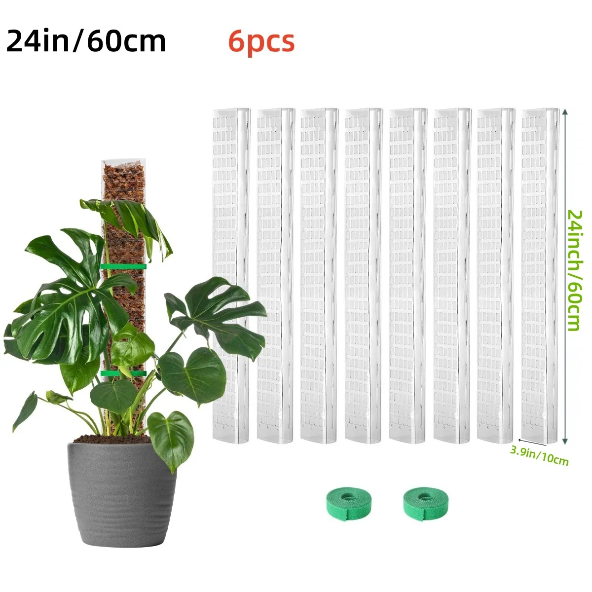Słupek z mchu dla roślin pnących Monstera Srebrny