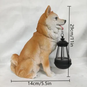 Solarna figurka psa do ogrodu z lampką LED — Golden Retriever, Owczarek, Rottweiler Wielo