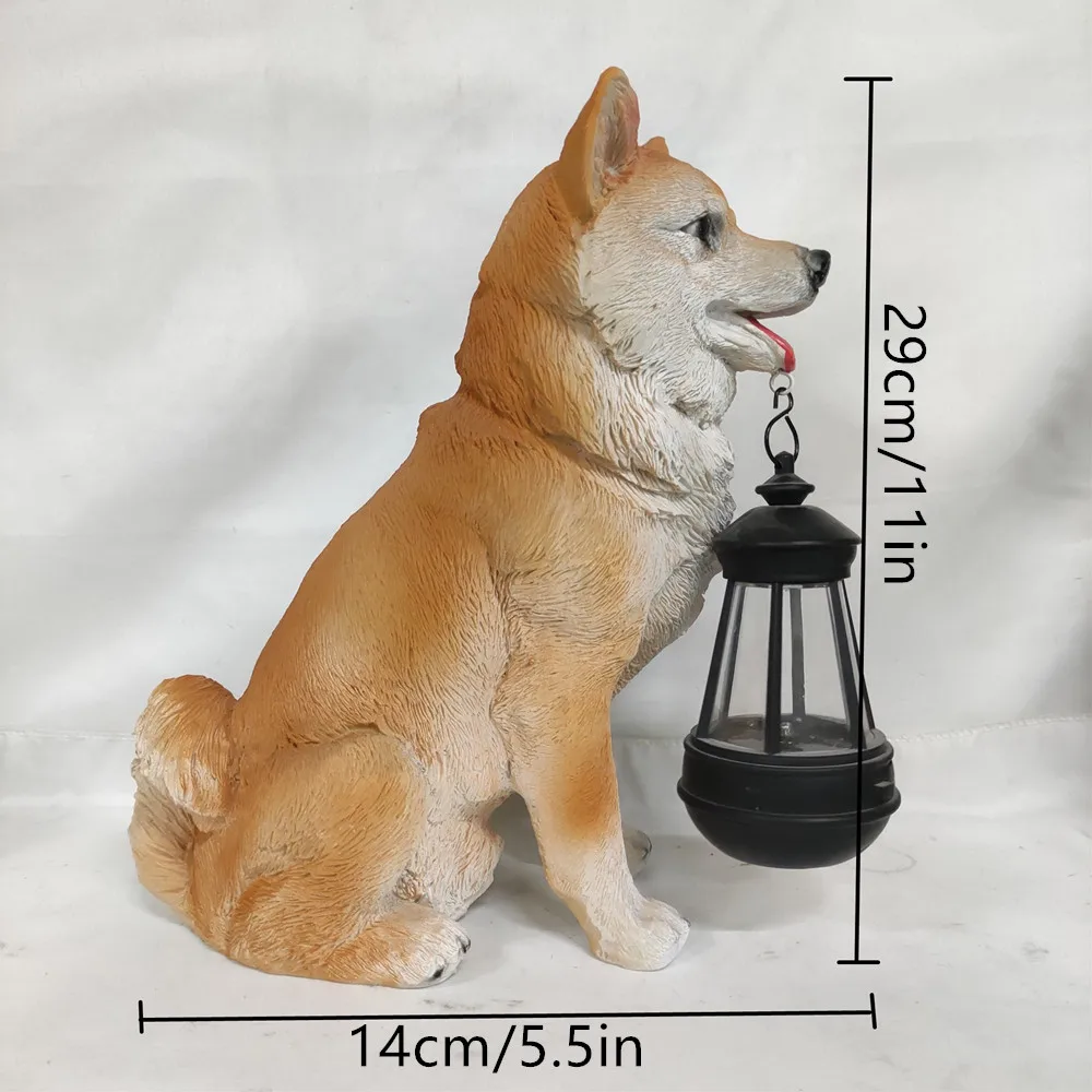 Solarna figurka psa do ogrodu z lampką LED — Golden Retriever, Owczarek, Rottweiler Wielo