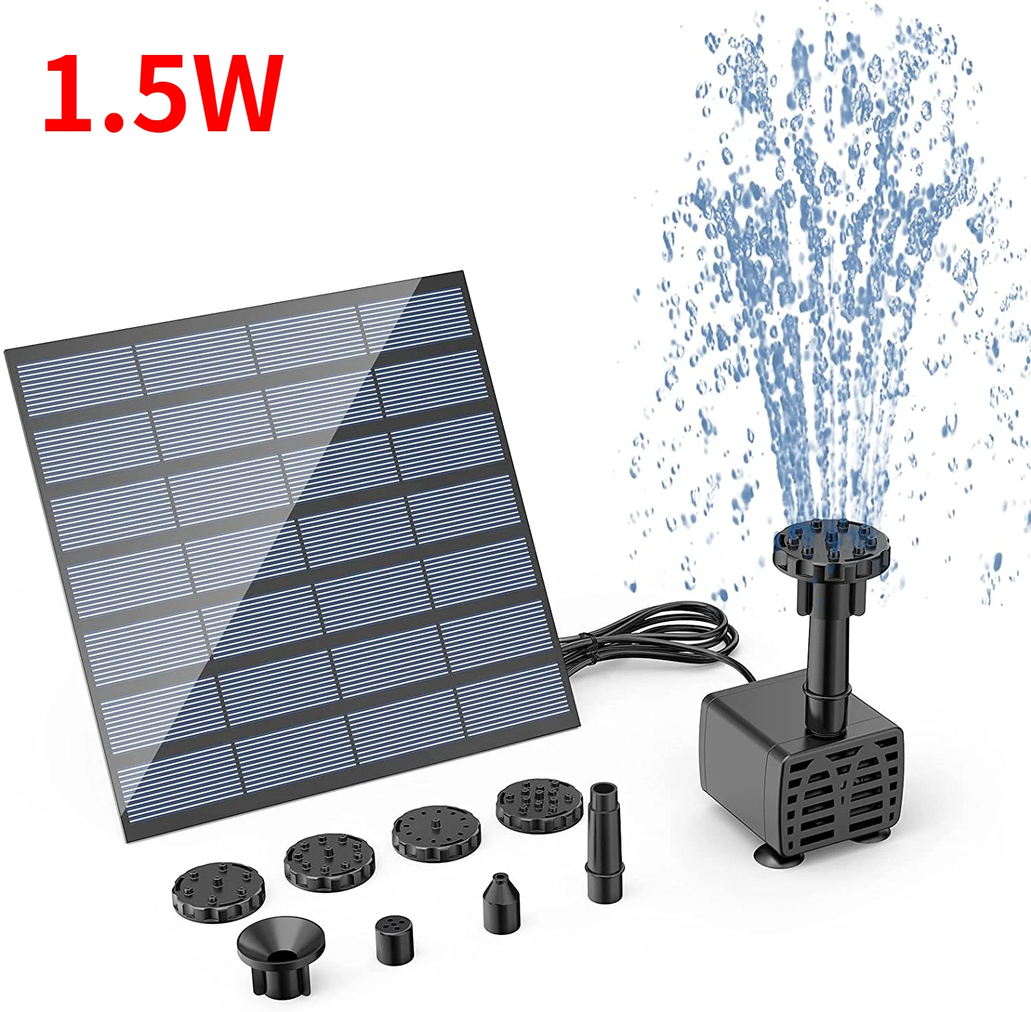 Solarna fontanna 2,5 W z 6 dyszami - pompa do oczka wodnego Armijna zieleń