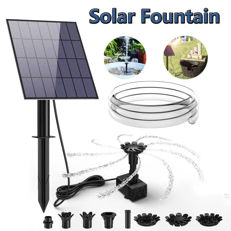Solarna fontanna ogrodowa z pompą 3,5W — DIY zestaw do oczka wodnego Róża