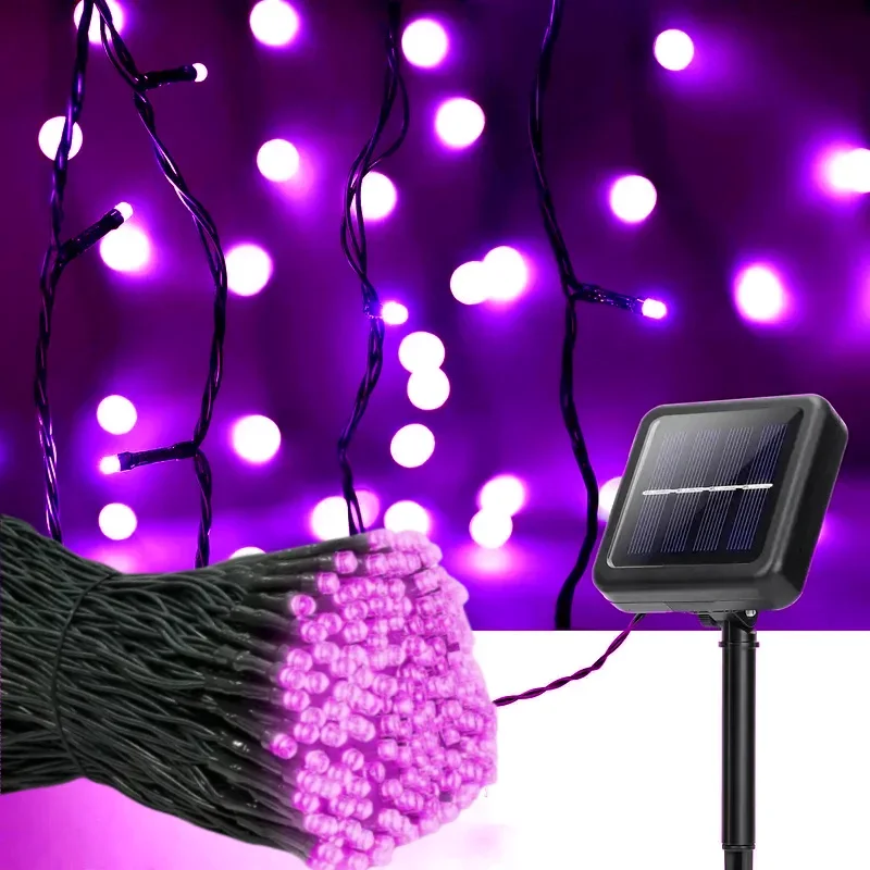 Solarne lampki LED ogrodowe w kształcie gwiazdek Fioletowy