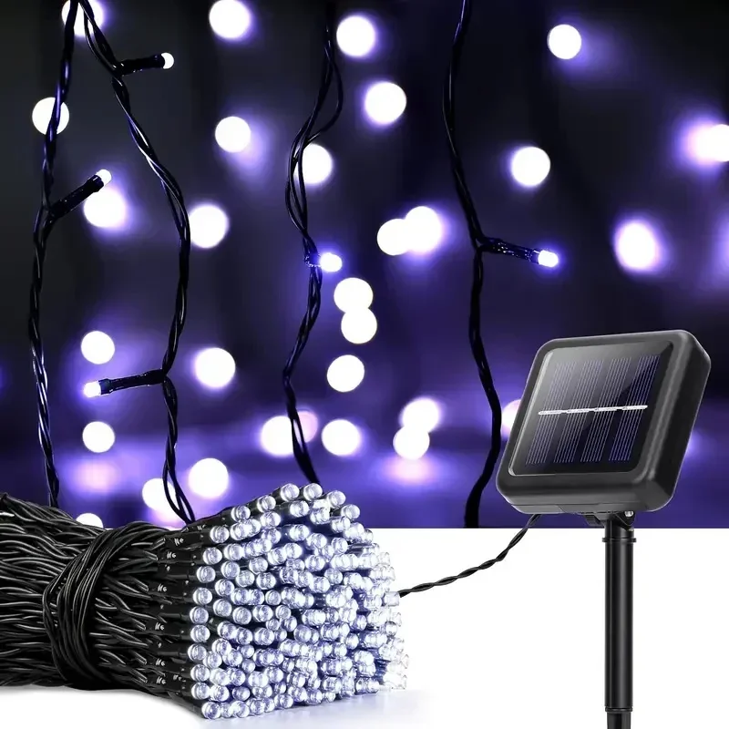 Solarne lampki LED ogrodowe w kształcie gwiazdek Biały