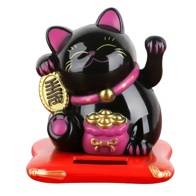 Solarny chiński kot szczęścia Maneki Neko Niebieski