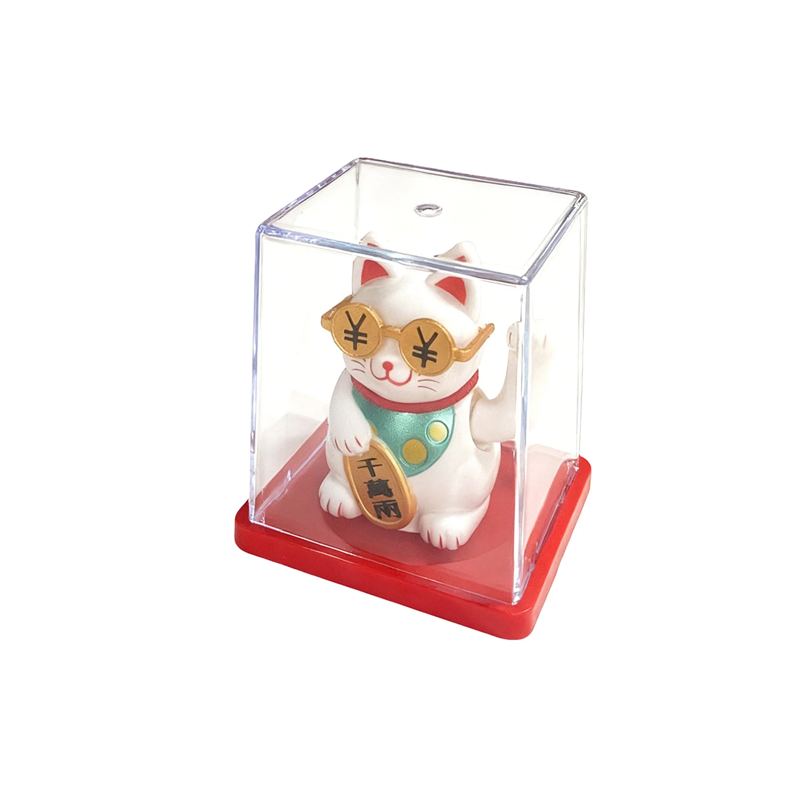 Solarny Maneki Neko - machający kot na szczęście Fioletowy