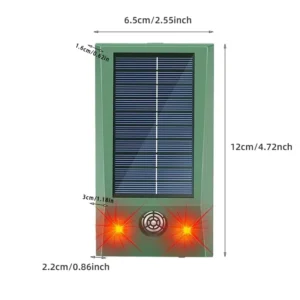 Solarny ultradźwiękowy odstraszacz kotów i psów ze światłem LED Jasnoszary
