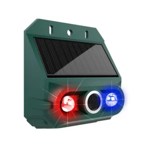 Solarny odstraszacz zwierząt ze stroboskopem na działkę Jasnoszary