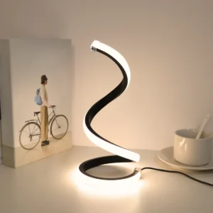 Spiralna lampa biurkowa LED z USB ściemnialna 3 tryby oświetlenia Czarny