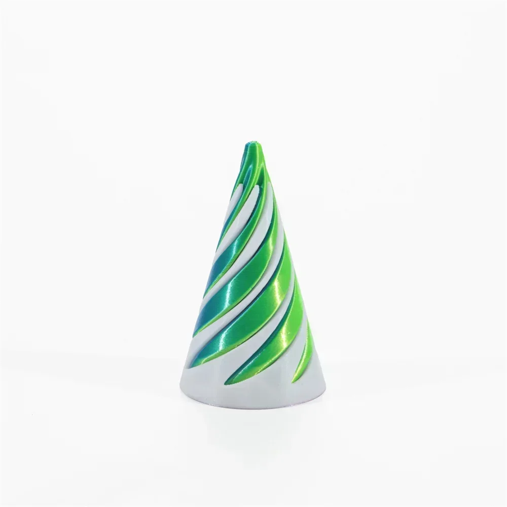 Spiralna piramida 3D — dekoracyjna rzeźba drukowana Jasnozielony