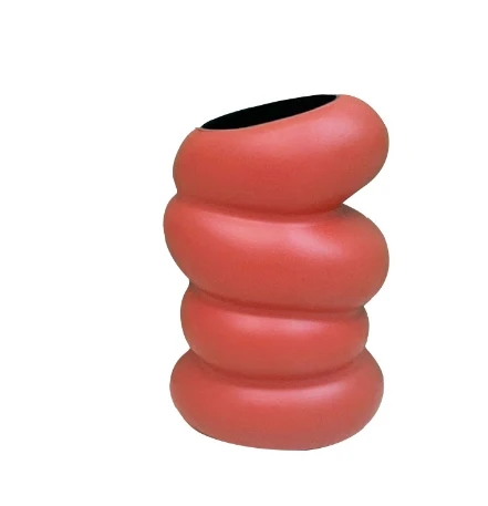 Spiralny plastikowy wazon w stylu nordyckim – kreatywna dekoracja do kwiatów Różowy
