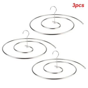 Spiralny wieszak na pościel i koce ze stali nierdzewnej Jasnoszary
