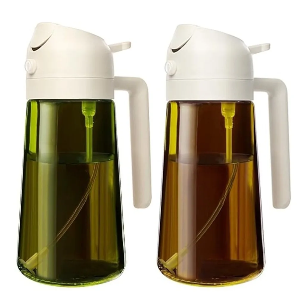 Spryskiwacz do oliwy z ciemnego szkła 470 ml Biały