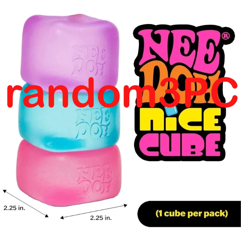Sensoryczna kostka squishy do ściskania — antystres na biurko Needoh Fluorescencyjny róż
