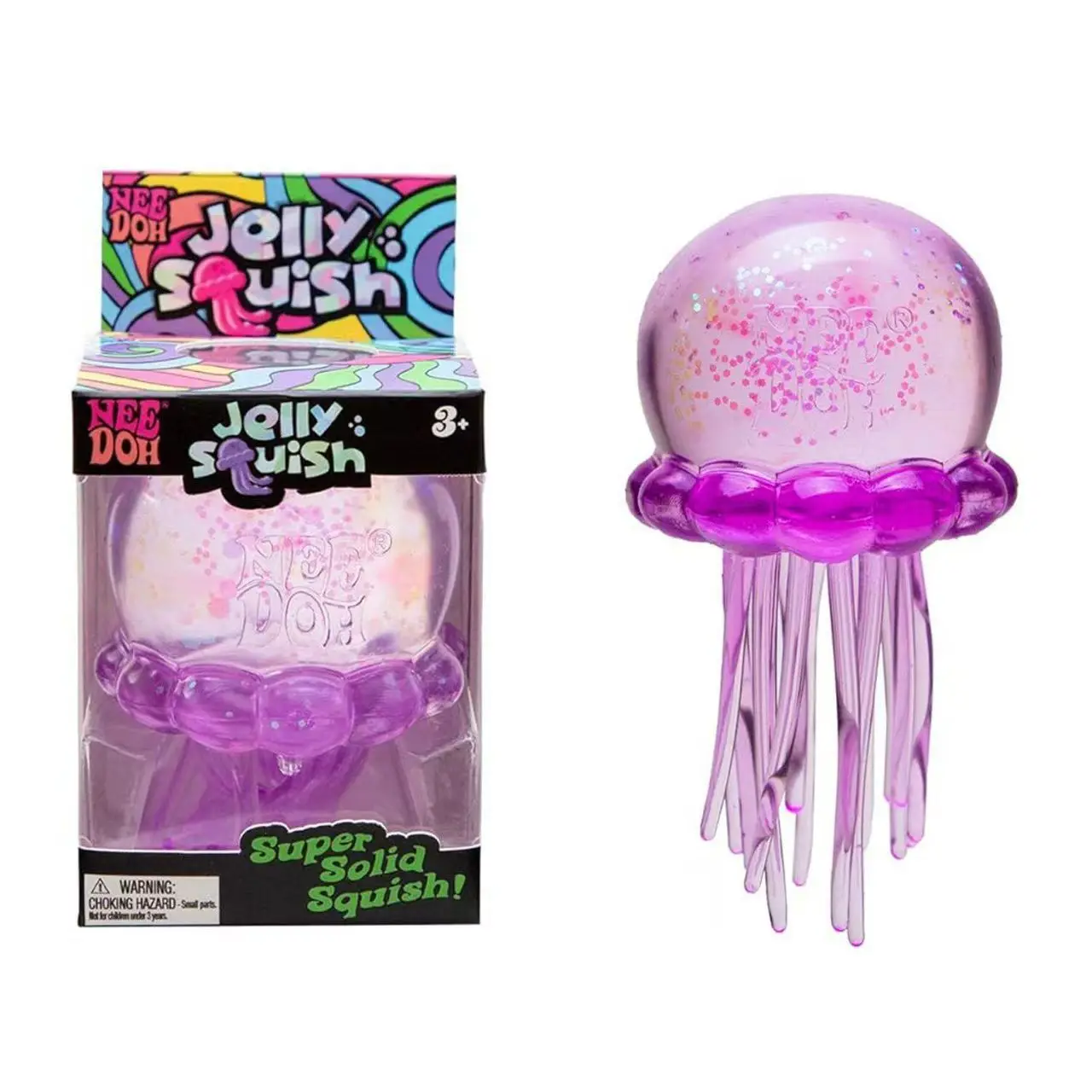 Squishy meduza puszysta piłka — miękka zabawka sensoryczna w stylu Needoh Fioletowy