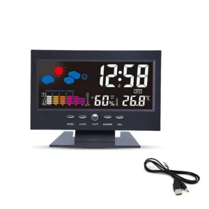 Cyfrowa stacja pogodowa LCD z termometrem i higrometrem Biały