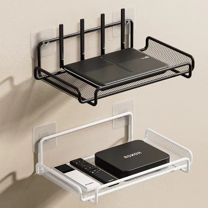 Stalowa półka ścienna na router i drobne przedmioty bez wiercenia Niebieski