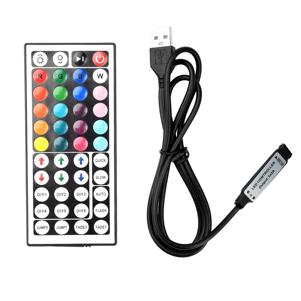 Sterownik taśm LED RGB z pilotem 44 przyciski Beżowy