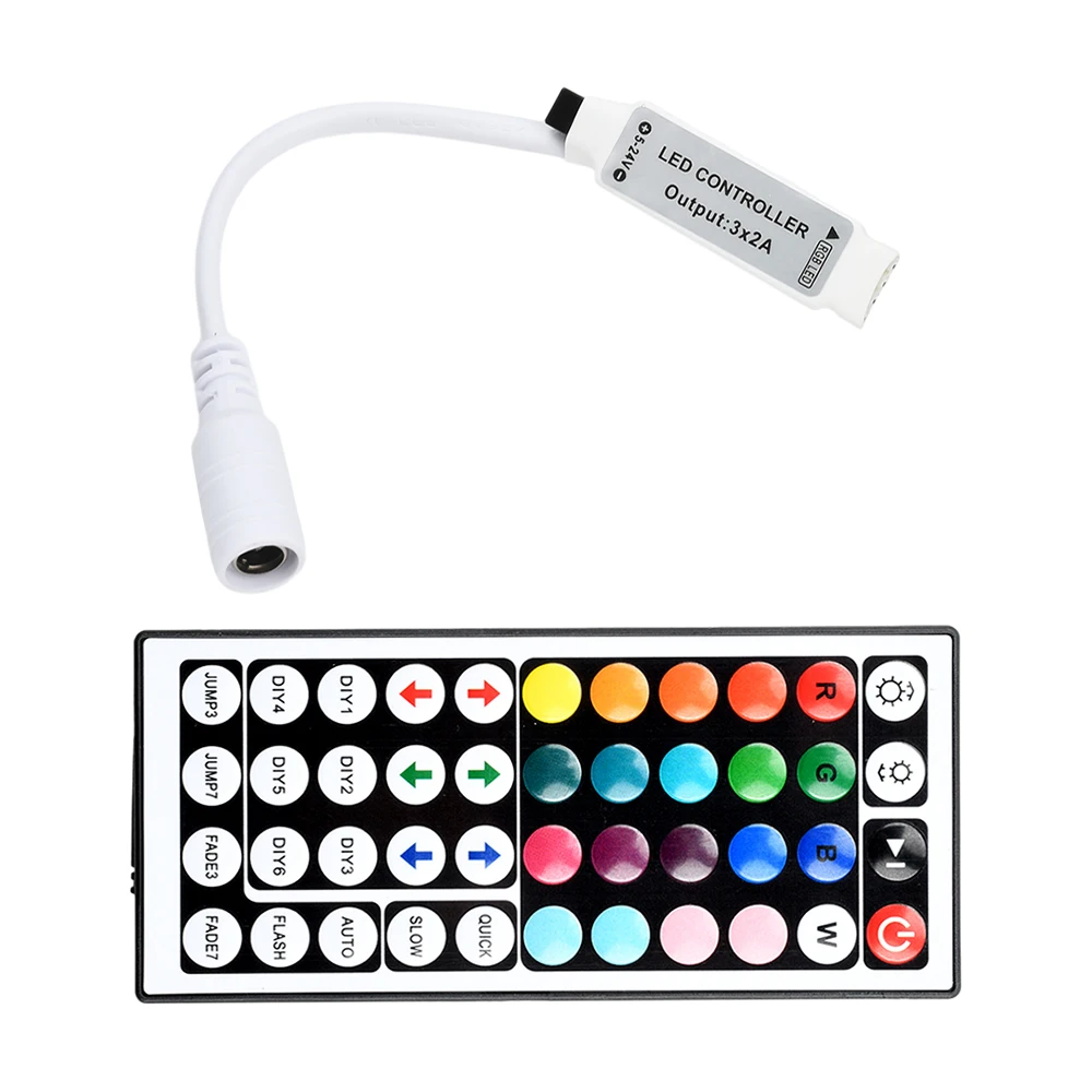 Sterownik taśm LED RGB z pilotem 44 przyciski Cyjan