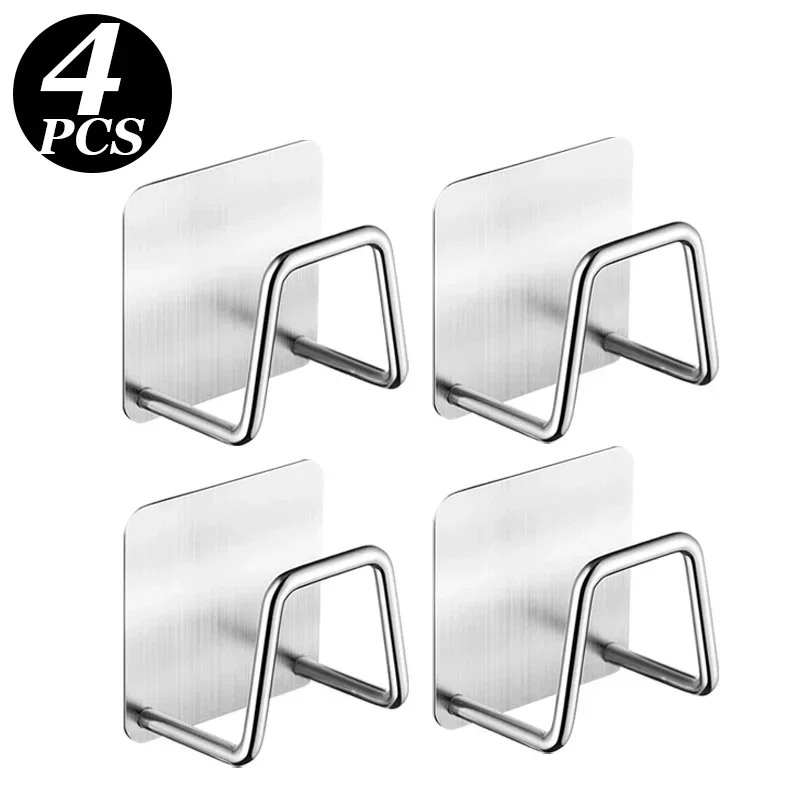 Stojak na gąbkę do zlewu ze stali nierdzewnej samoprzylepny 4PCS