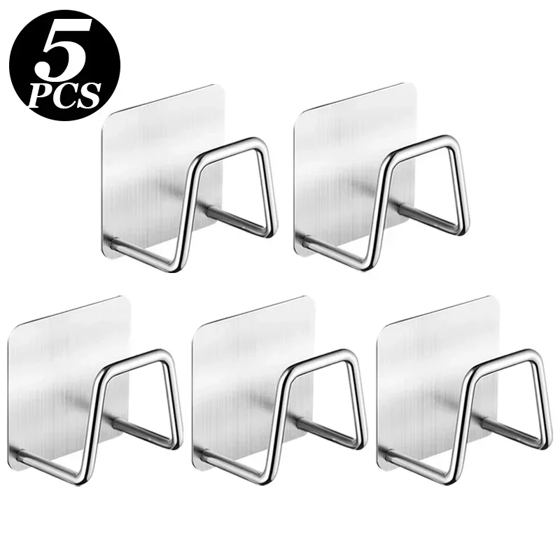Stojak na gąbkę do zlewu ze stali nierdzewnej samoprzylepny 5PCS