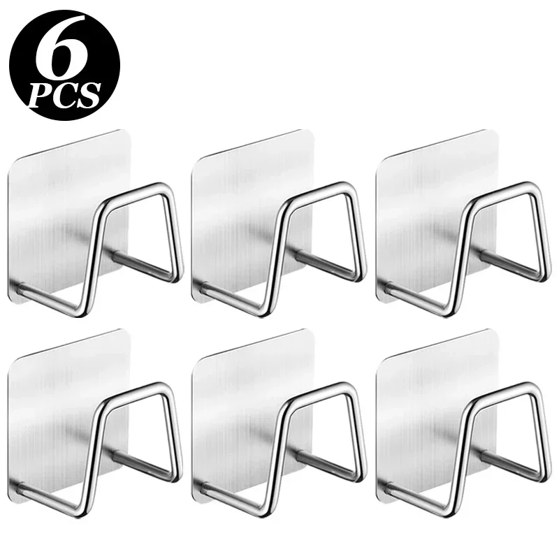 Stojak na gąbkę do zlewu ze stali nierdzewnej samoprzylepny 6PCS