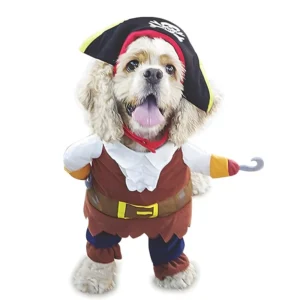 Strój pirata dla psa i kota - kostium z kapeluszem Burgundia