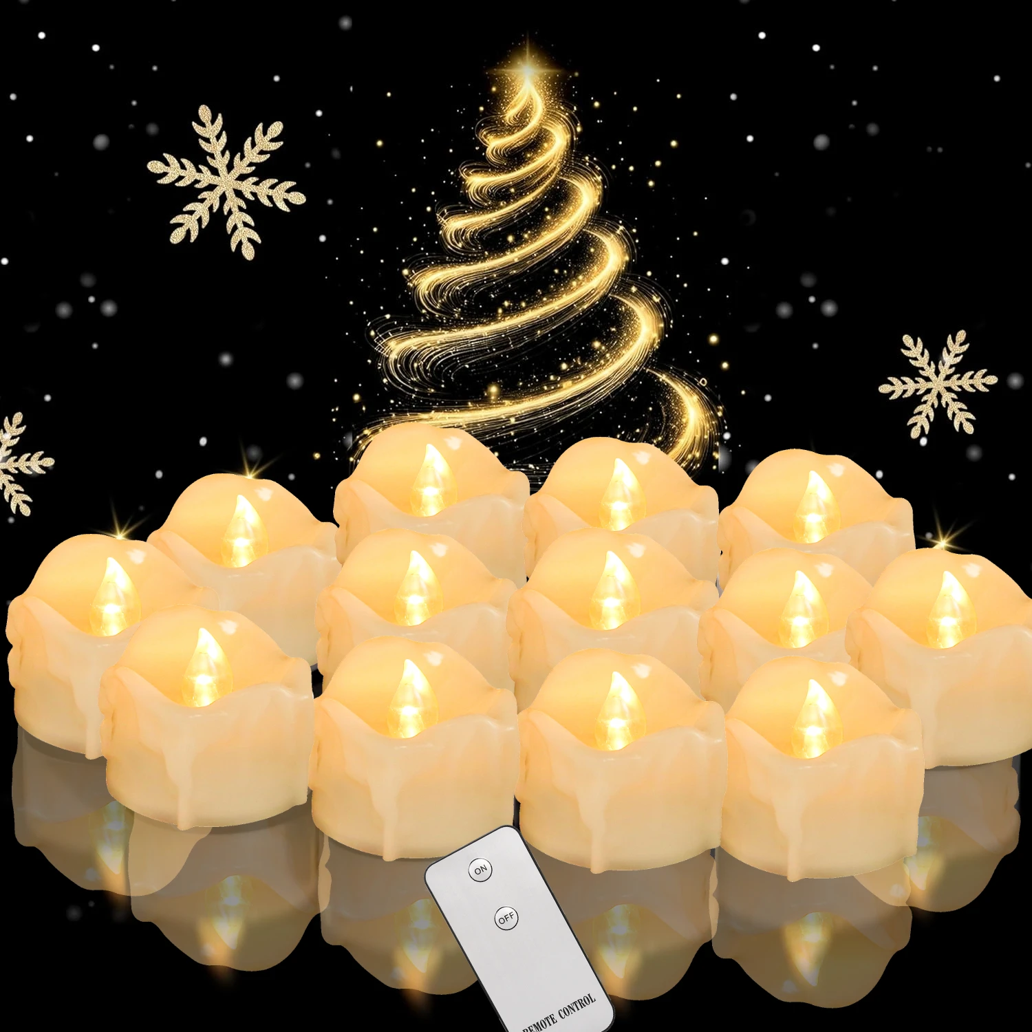 Świeczki LED z kapiącym woskiem i pilotem realistyczne tealight Fioletowy/фиолетовый
