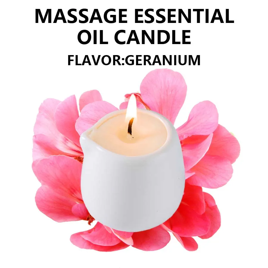 Świeca do masażu z olejkiem aromaterapeutycznym, 1 szt. Geranium