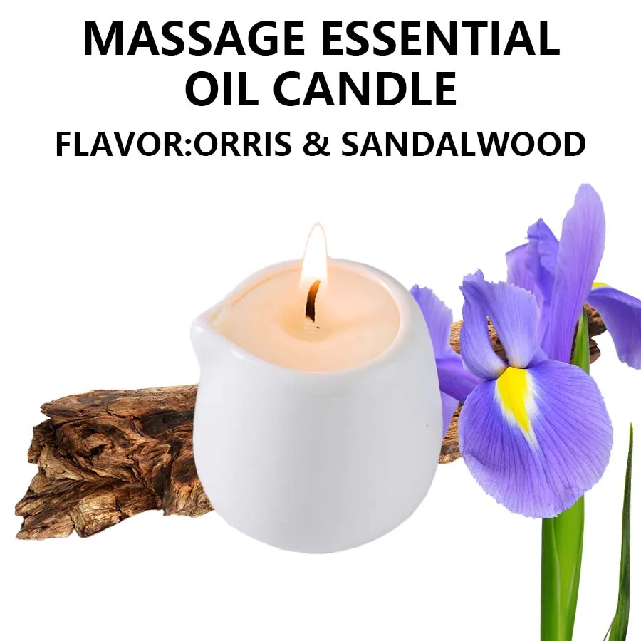 Świeca do masażu z olejkiem aromaterapeutycznym, 1 szt. Iris and sandalwood
