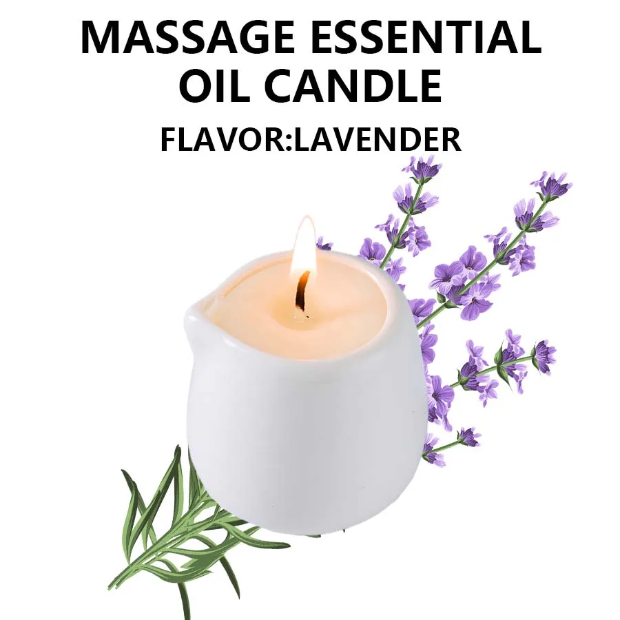 Świeca do masażu z olejkiem aromaterapeutycznym, 1 szt. Lawendowy