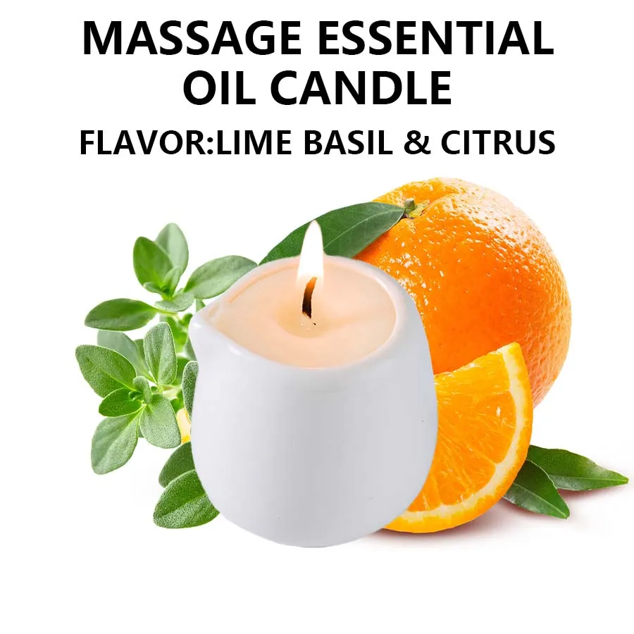 Świeca do masażu z olejkiem aromaterapeutycznym, 1 szt. Lime basil citrus