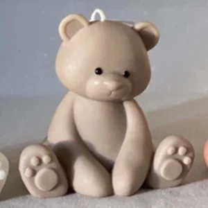Świeca zapachowa 3D miś — ręcznie robiona ze sojowego wosku Czerwony