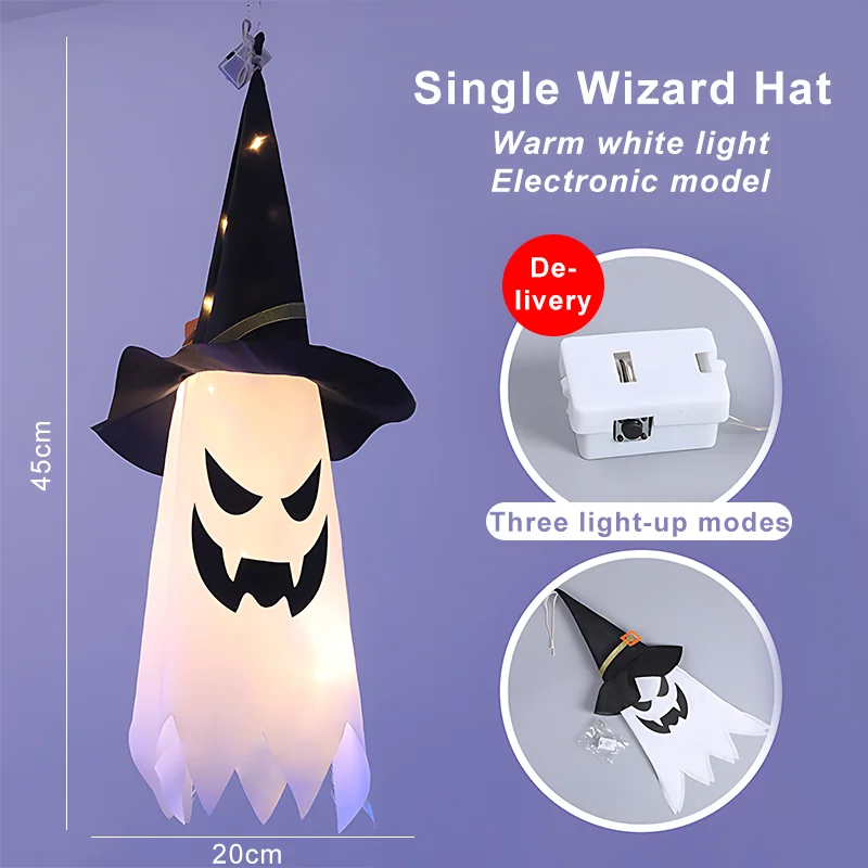 Świecące duszki Halloween dekoracja ogrodowa i domowa Błękitny