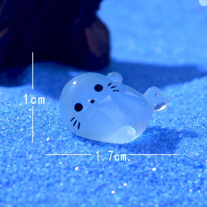 Świecące mini figurki zwierząt morskich do rękodzieła, 40 szt. Jasnoszary
