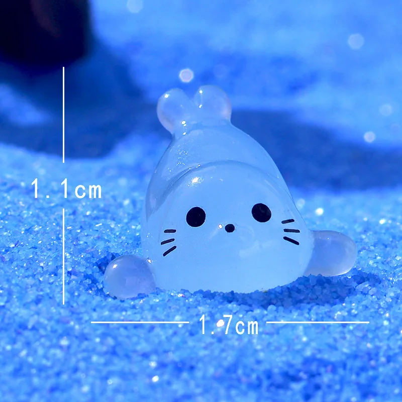 Świecące mini figurki zwierząt morskich do rękodzieła, 40 szt. Jasnozielony
