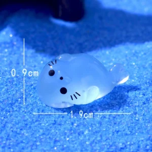 Świecące mini figurki zwierząt morskich do rękodzieła, 40 szt. Jasnożółty