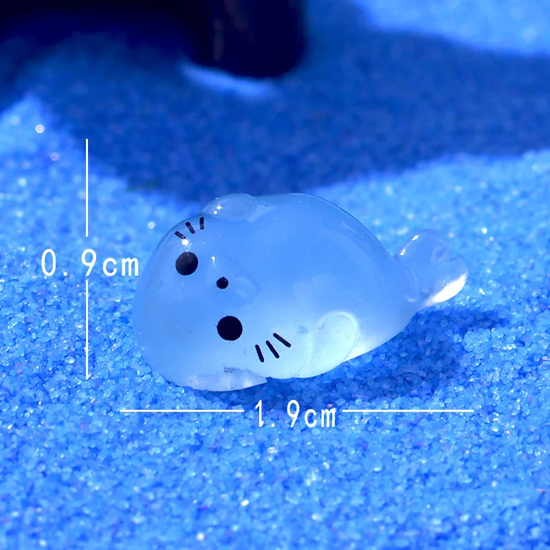 Świecące mini figurki zwierząt morskich do rękodzieła, 40 szt. Jasnożółty