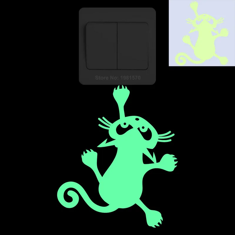 Świecące naklejki z kotem do pokoju dziecięcego śliwka