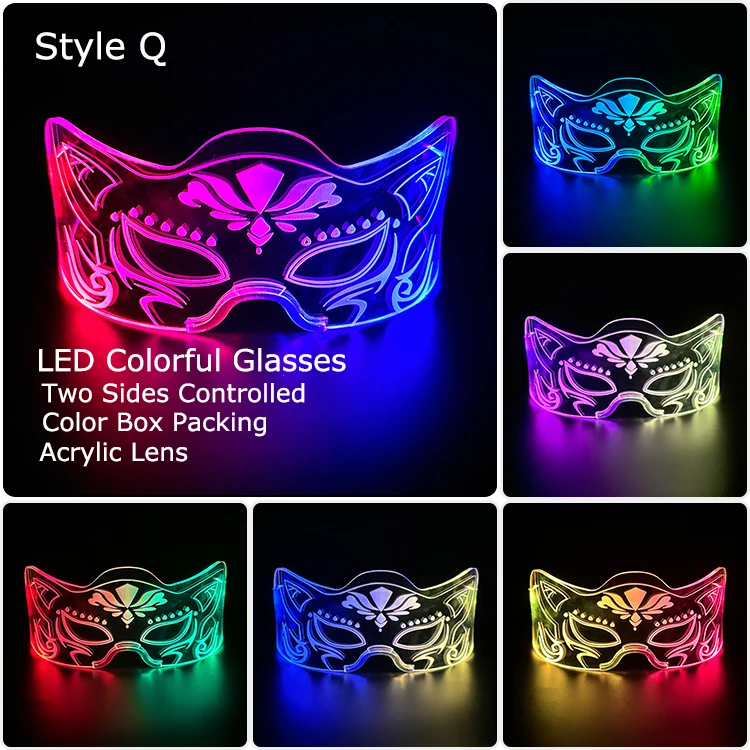 Świecące okulary LED na imprezę i Halloween Style q