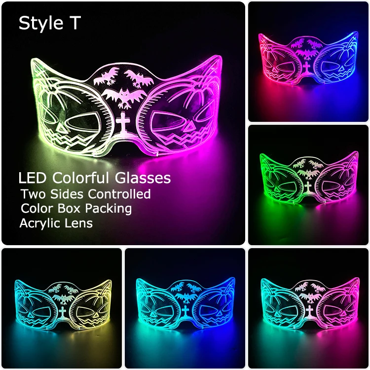 Świecące okulary LED na imprezę i Halloween Style t